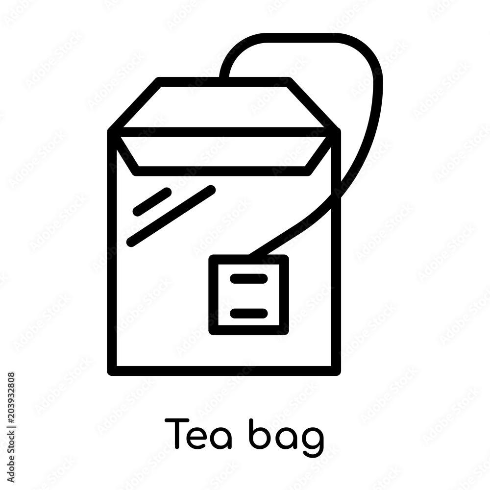 Tea bag icon isolated on white background Tea bag icon isolated on white background