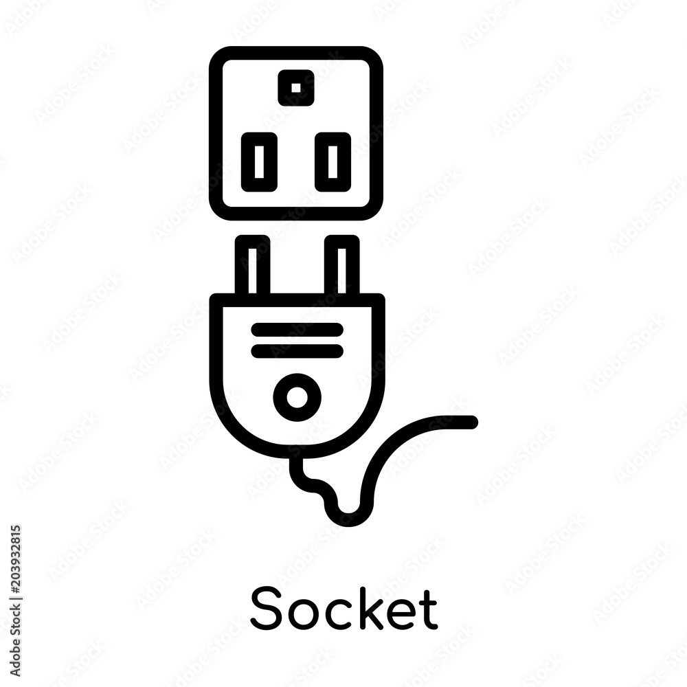 Socket icon isolated on white background Socket icon isolated on white background