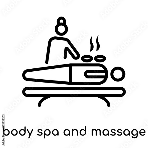 body spa and massage icon isolated on white background
