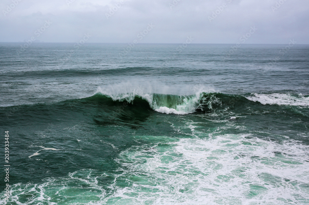 Fototapeta premium Ocean wave. High angle view to ocean waves. Blue water background.