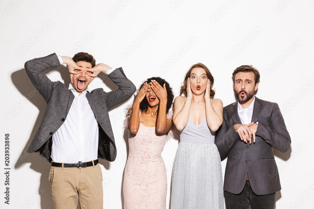 Group of happy well dressed multiracial people having fun Group of happy well dressed multiracial people having fun