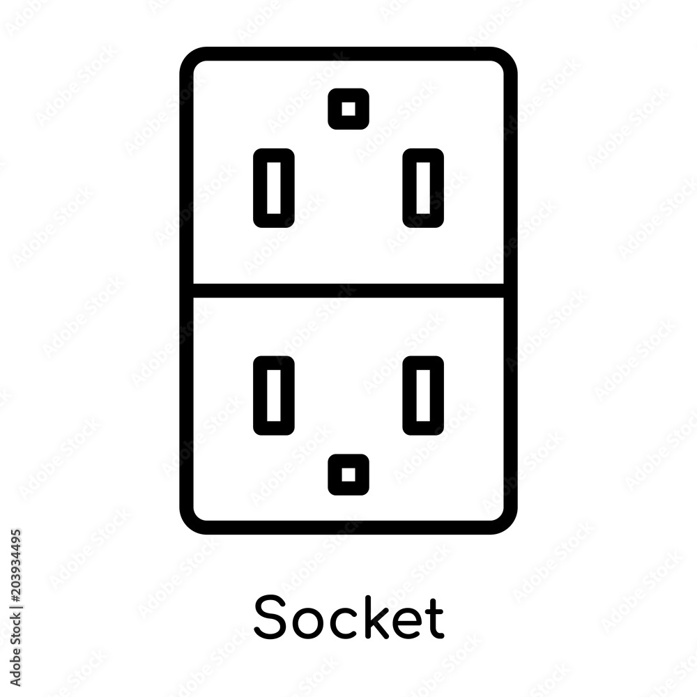 Socket icon isolated on white background Socket icon isolated on white background
