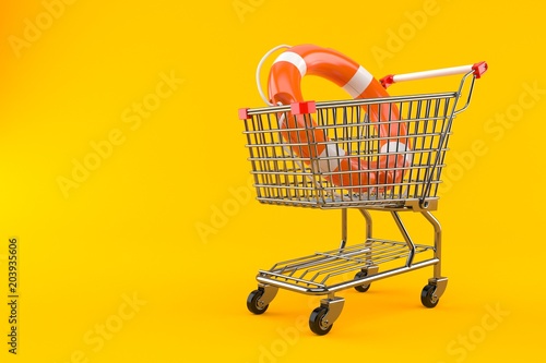 Shopping cart with life buoy