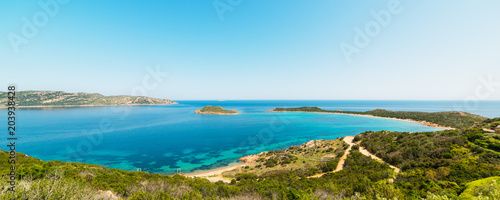 Fototapeta Naklejka Na Ścianę i Meble -  panoramic view of Capo Coda Cavallo coastline