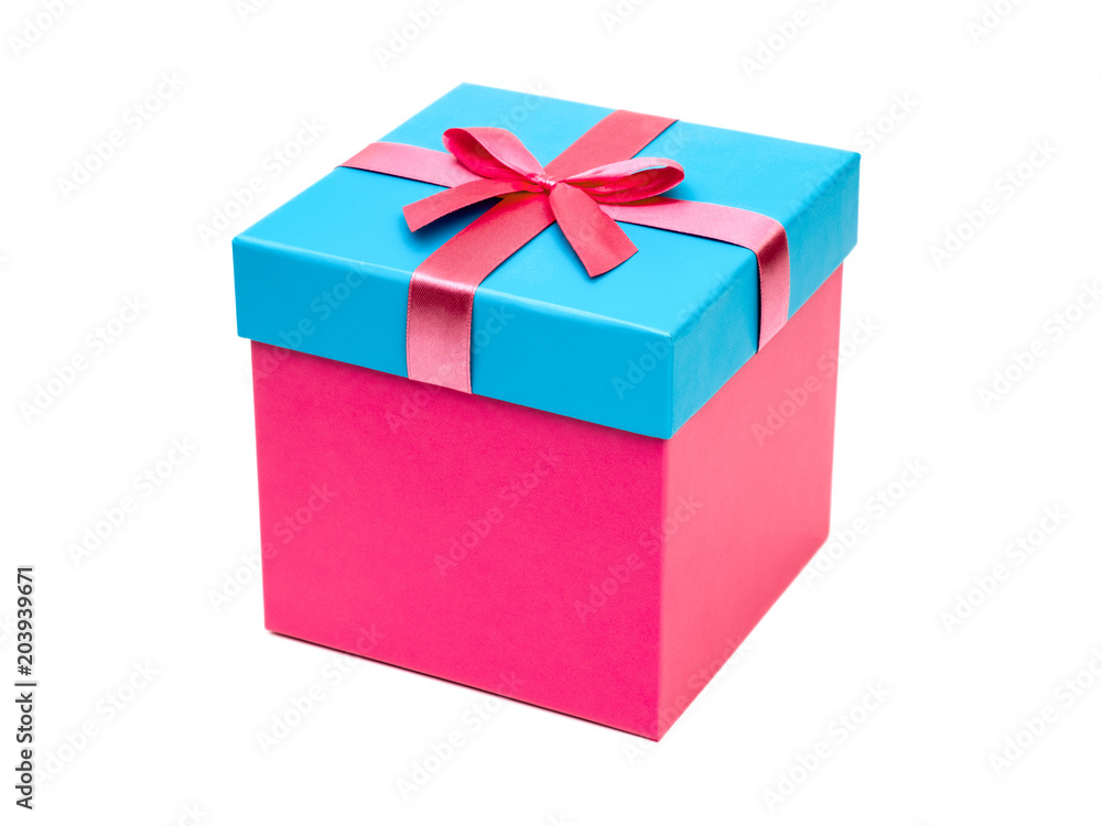 Gift box with ribbon bow. Holiday present Gift box with ribbon bow. Holiday present