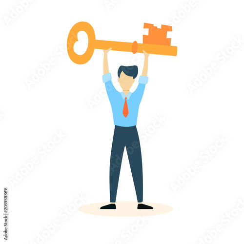 Businessman with key
