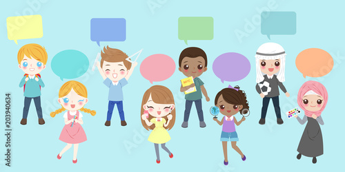 cartoon diverse children