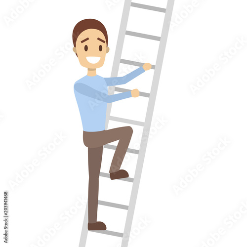 Man climbing high.