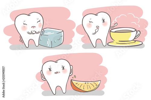 cartoon tooth with senstive problem
