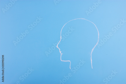 crayon-sketched head silhouette photo