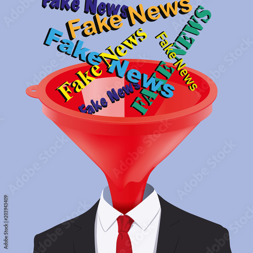 fake news - information - entonnoir - concept -propagande - mensonge - réseau social - info