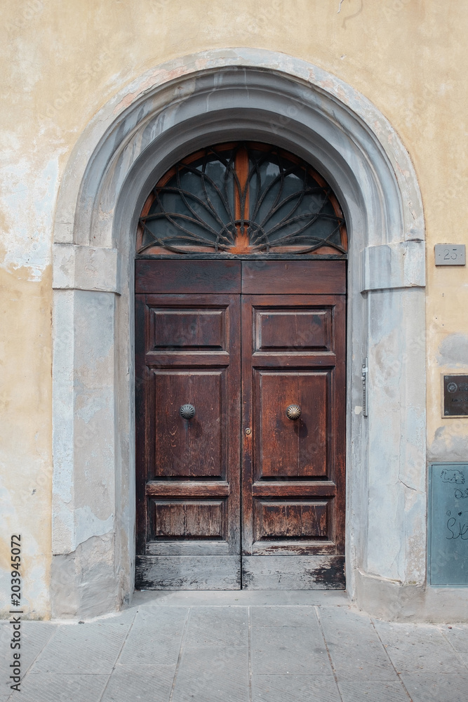 Ancient wooden door in Italy