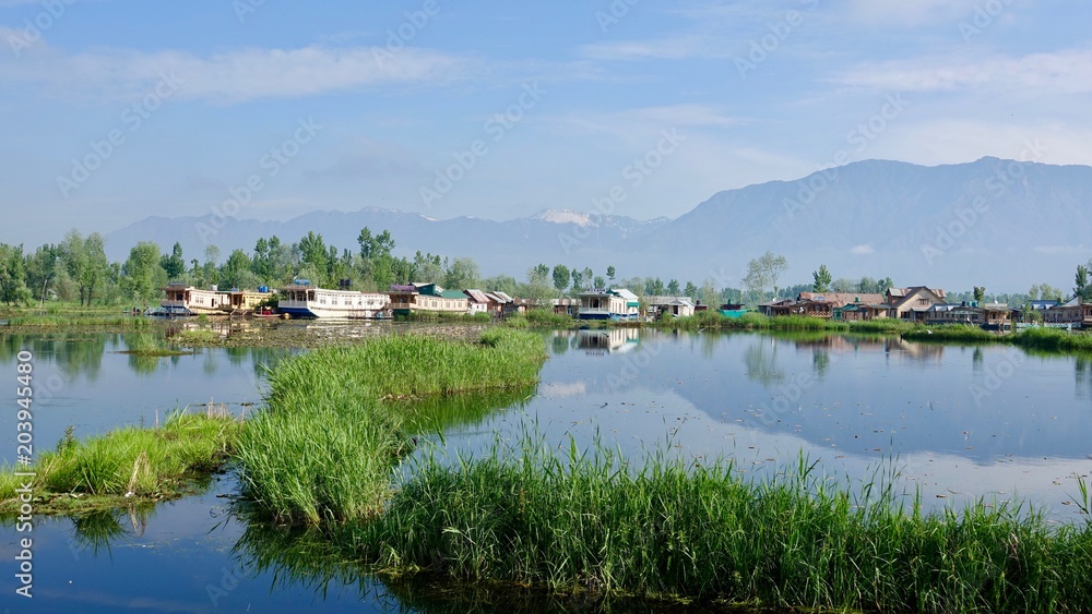 Dal See Landschaft in Kashmir, Indien 
