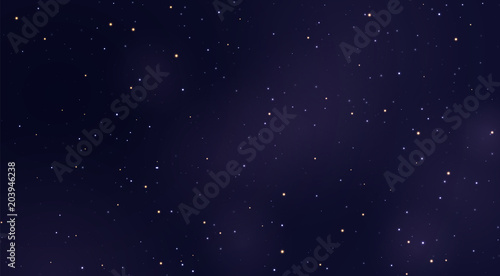 Space stars background. Light night sky vector.