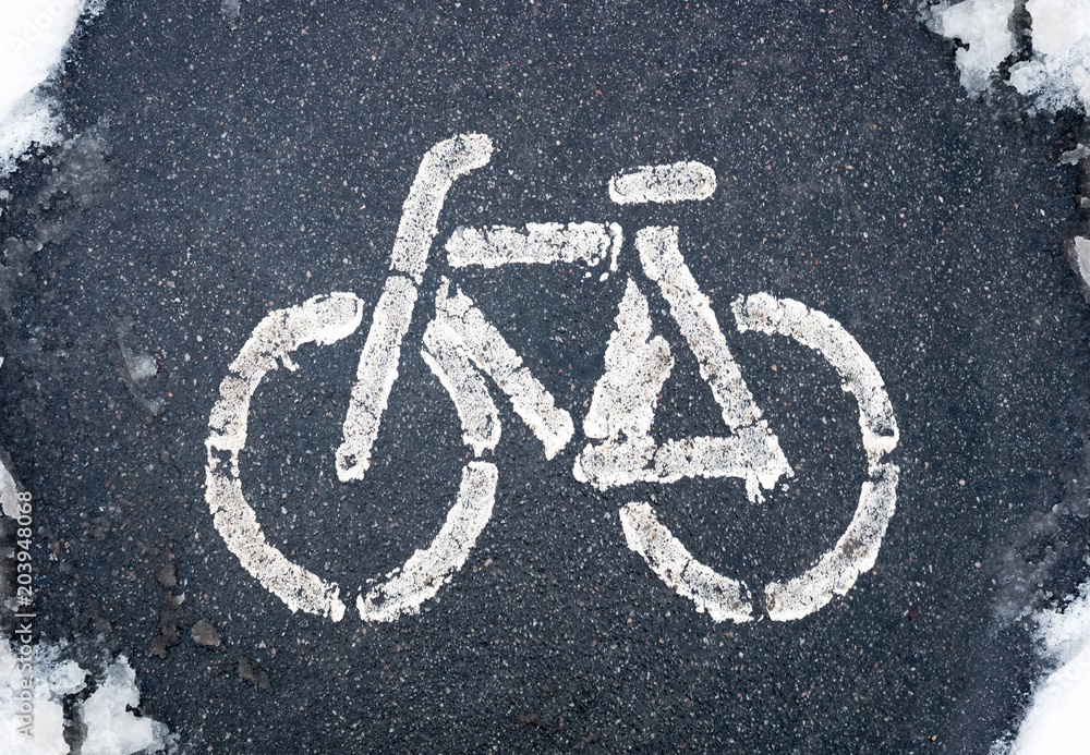 The texture of the bicycle path. Road sign The texture of the bicycle path. Road sign
