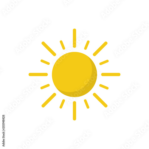 sun sign icon, vector sunlight, bright sunny