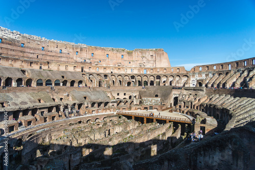 inside of Colosseum in Rome, Italy