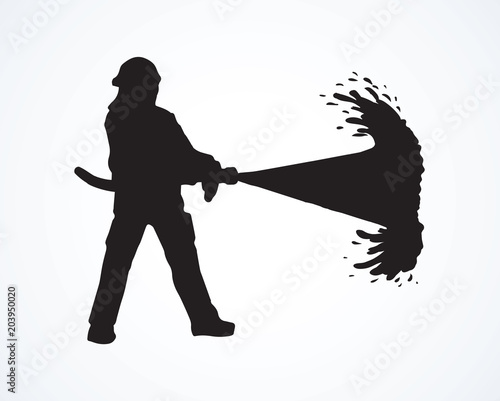 Firefighter. Vector drawing