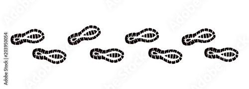 Footprints of shoes. Vector drawing