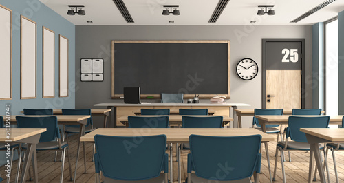 Empty modern classroom photo