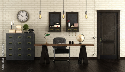 Home office in retro style