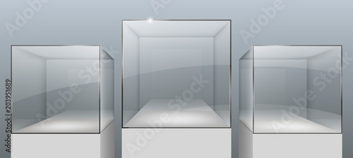 Showcases from glass