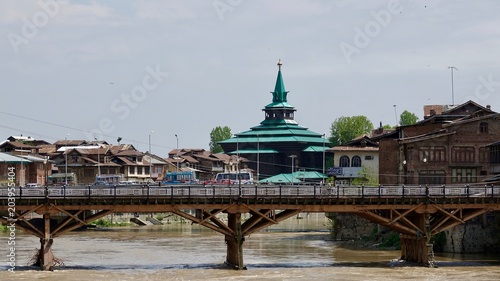 Srinagar Stadtansicht, Häuser und Gebäude in Kashmir, Indien