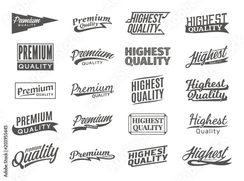 Set of vector premium and highest quality stickers