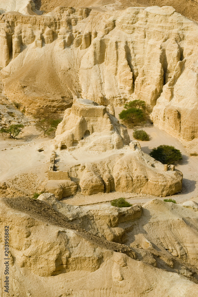 Neve Zohar Fortress ruine in desert, Israel Neve Zohar Fortress ruine in desert, Israel