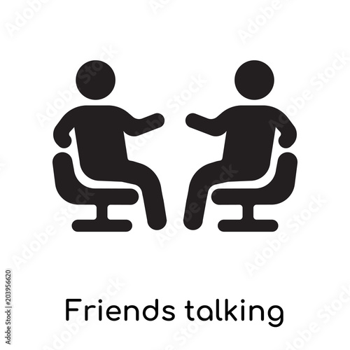 Friends talking icon isolated on white background