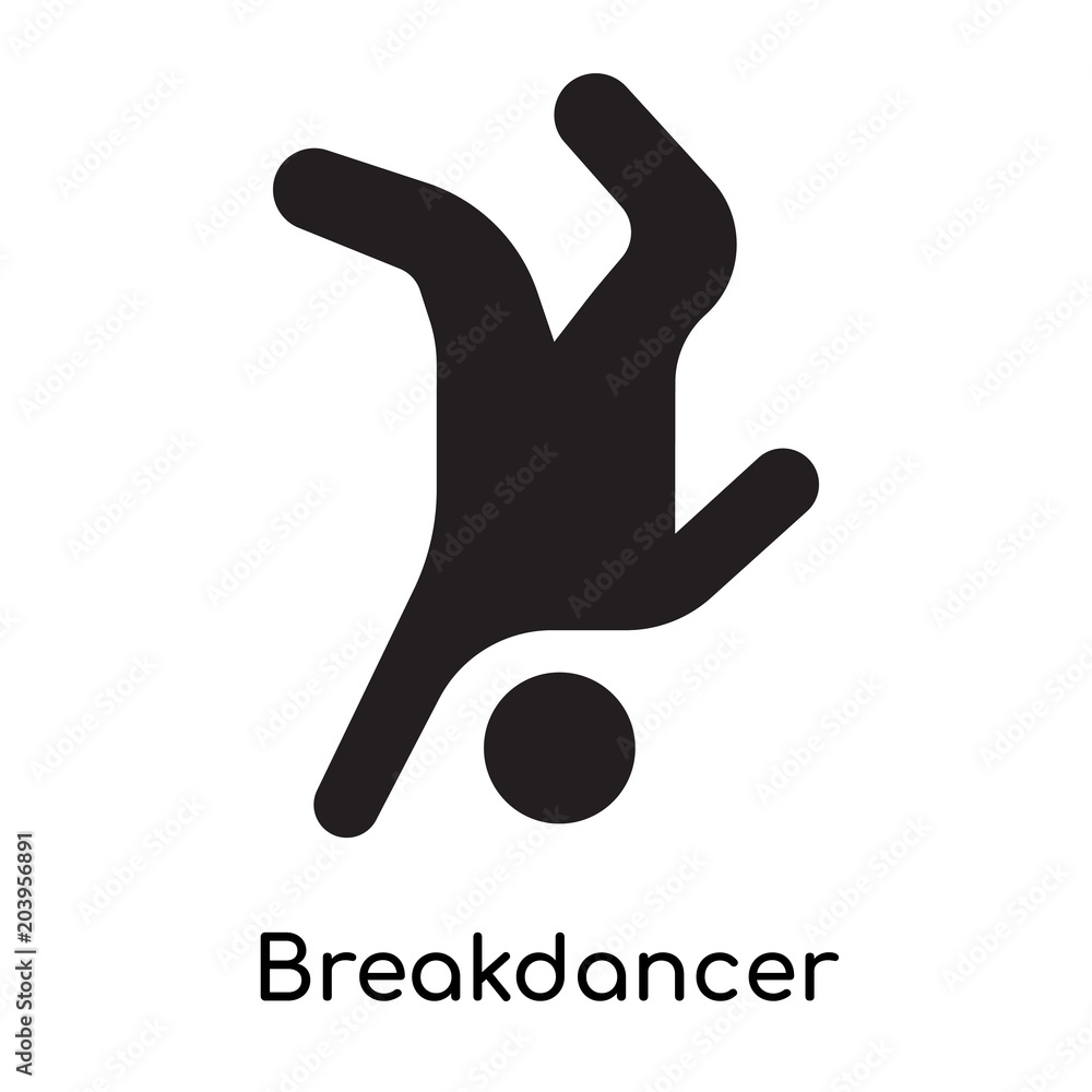 Obraz premium Breakdancer icon isolated on white background