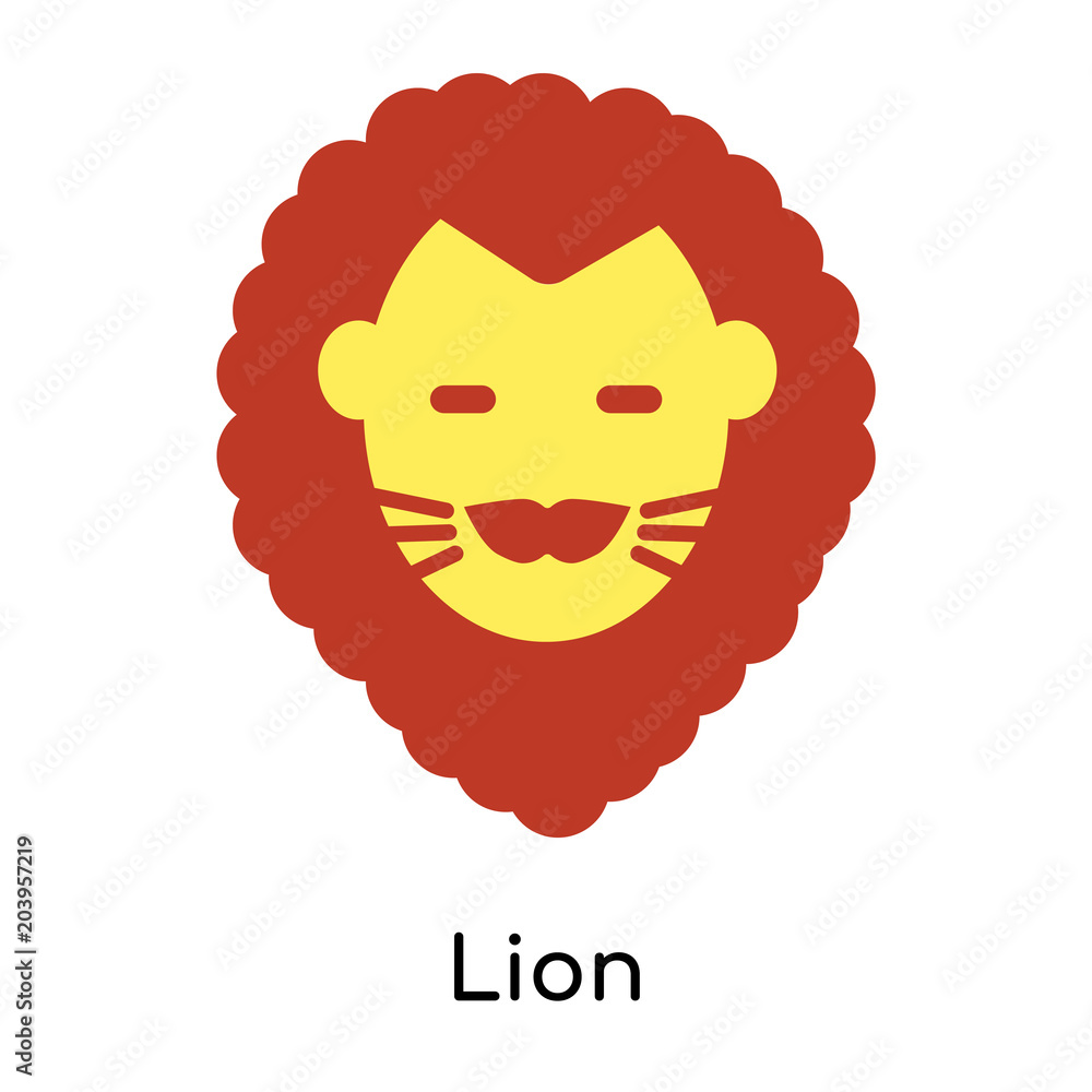 Lion icon isolated on white background