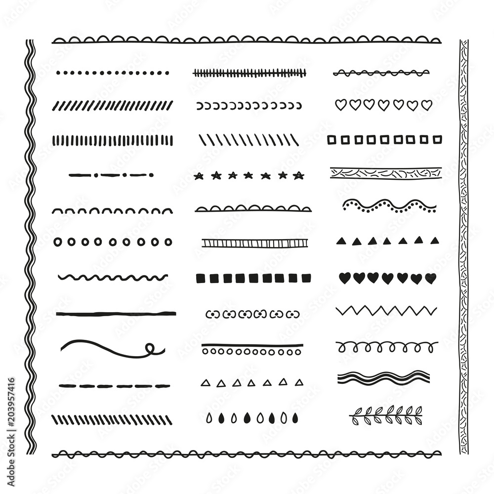 Hand drawn collection of brushes. Hand drawn collection of brushes.