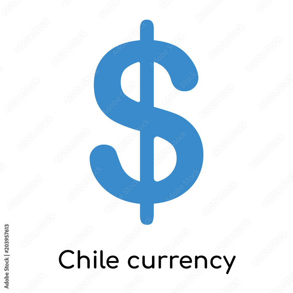 Chile currency icon isolated on white background Chile currency icon isolated on white background