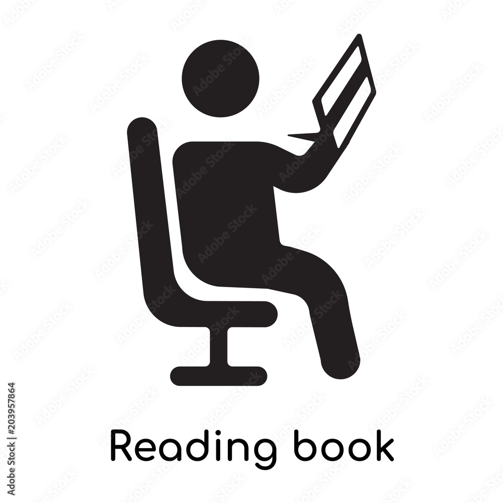 Reading book icon isolated on white background Reading book icon isolated on white background