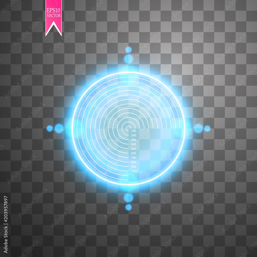 Neon Target isolated. Game Interface Element. Vector illustration Neon Target isolated. Game Interface Element. Vector illustration