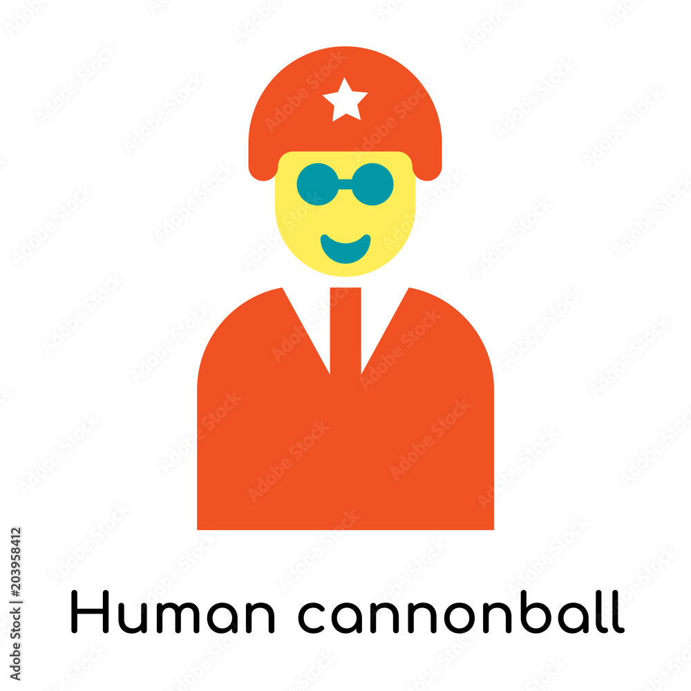 Human cannonball icon isolated on white background Human cannonball icon isolated on white background