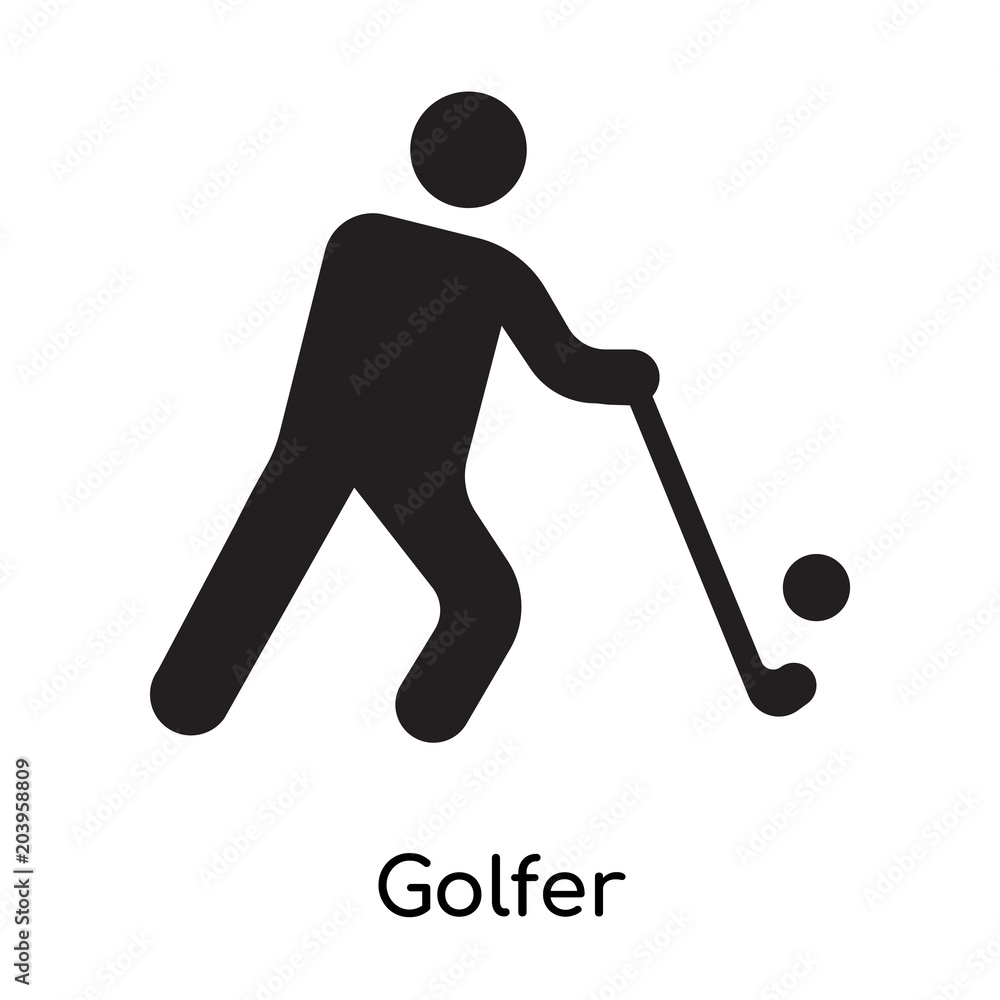 Golfer icon isolated on white background Golfer icon isolated on white background