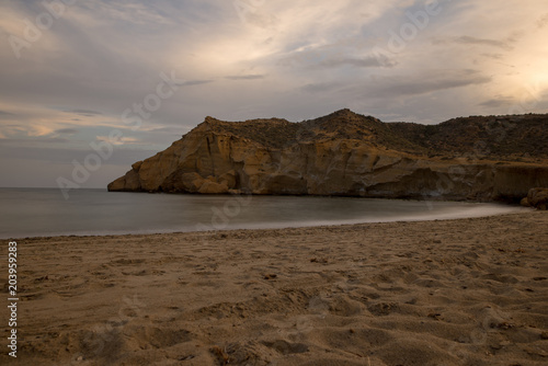 The closed cove in Aguilas at sunset, Murcia