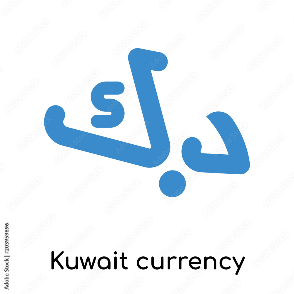 Kuwait currency icon isolated on white background Kuwait currency icon isolated on white background