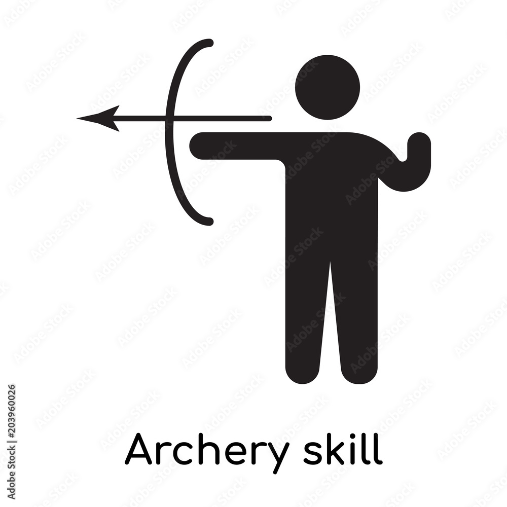 Archery skill icon isolated on white background