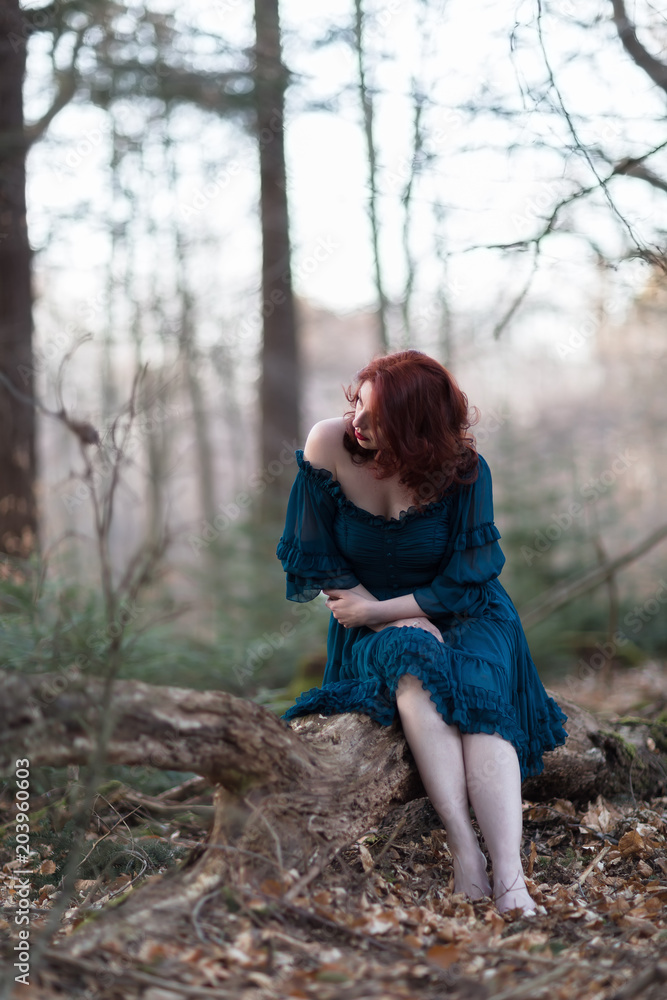 sensual scene of a woman in the forest sensual scene of a woman in the forest