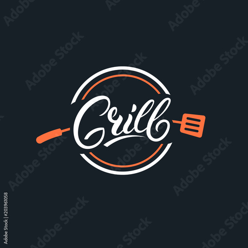 Grill hand written lettering logo