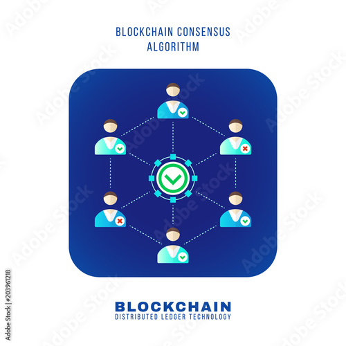 blockchain distributed ledger technology illustration.