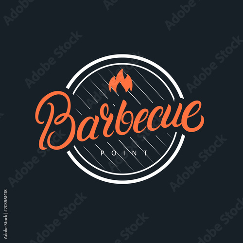 Barbecue hand written lettering logo