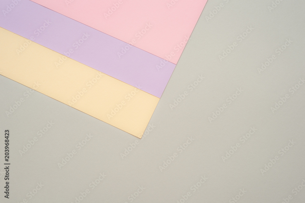 Papeles de colores pastel: lila, rosa, amarillo y gris Stock Photo | Adobe  Stock