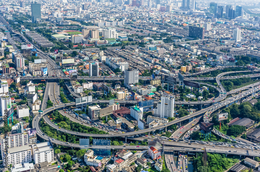 Bangkok cityscape top view