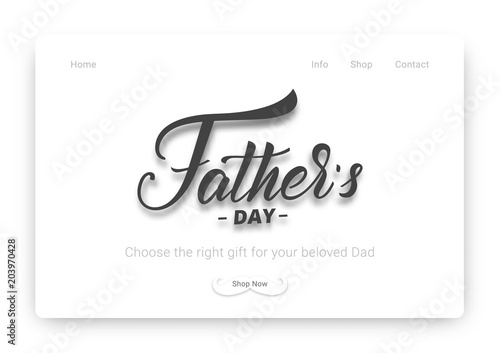 Fathers Day. Modern web template with custom brush lettering. Father's Day illustration