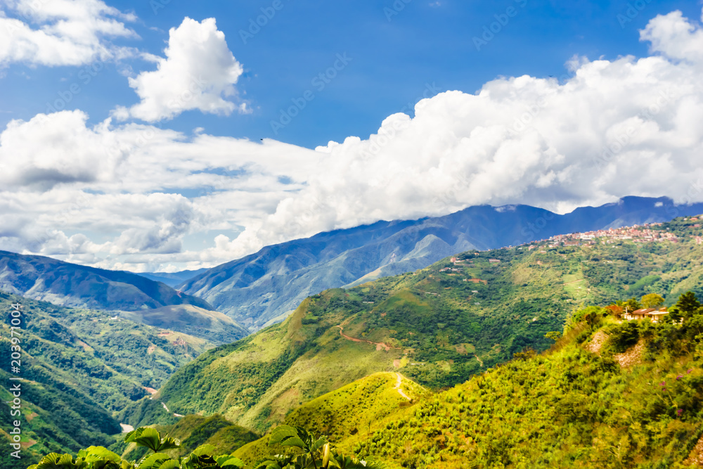 Mountain landscape in the Yungas by Coroico - Bolivia
