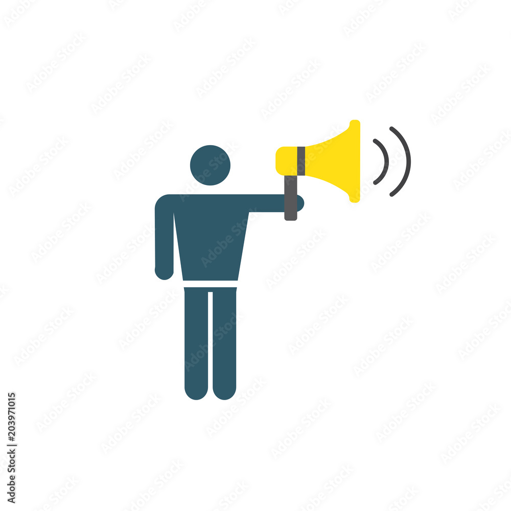 Spokesperson icon - person in a marketing position networks & coordinates with others Spokesperson icon - person in a marketing position networks & coordinates with others